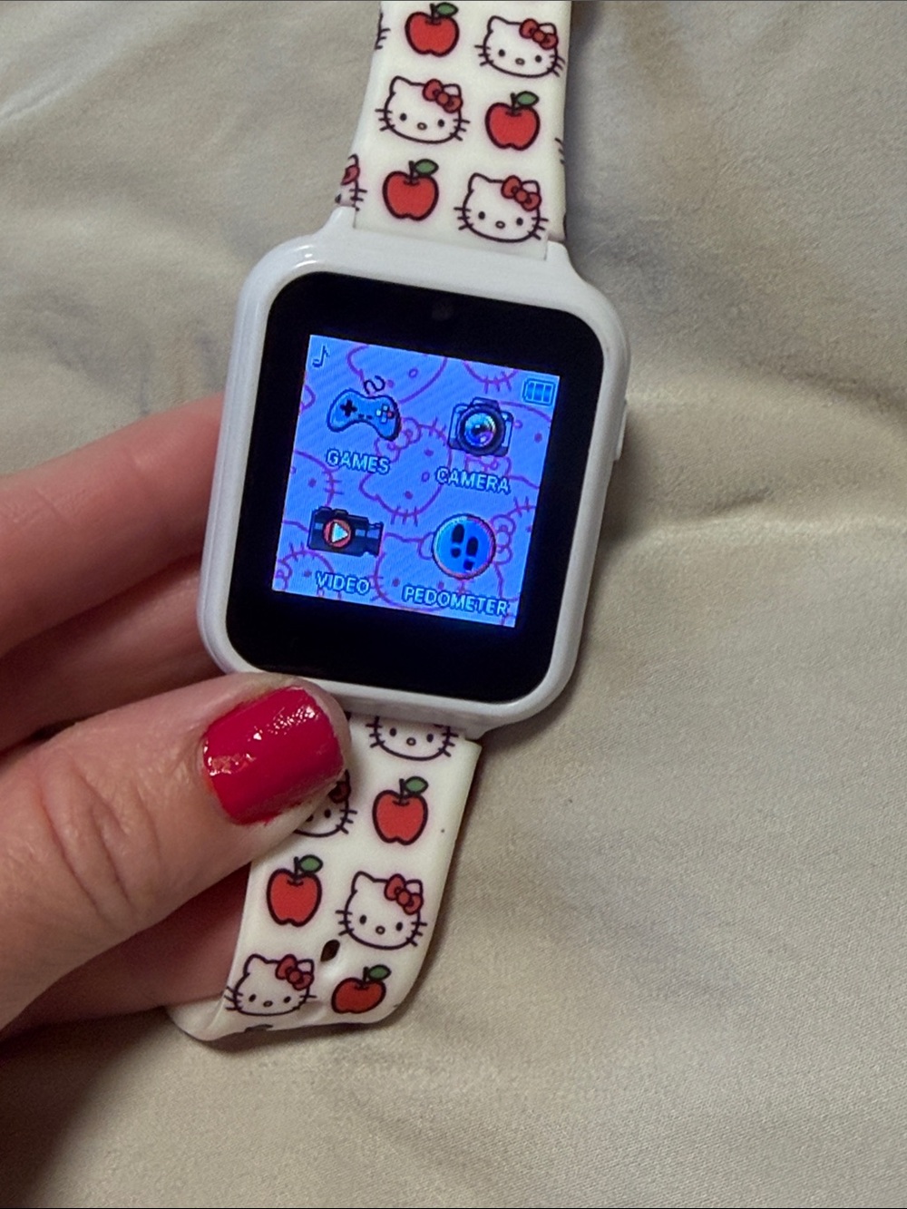 Hello Kitty White Kids Digital Watch with Character Back- like new